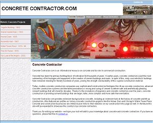 ConcreteContractor.com is an excellent example of a demanding online application for our photos. Construction Photographs pictures worked perfectly for this application. The 3000 pixel-wide images could be cropped and resized such that the resulting span pictures extend the width of the page's content area up to 1280 x 1024 resolution. Because of the large selection of free stock photography at Construction Photographs, Concrete Contractor.com was able to find a variety of photos for their pages without having to repeat pictures.