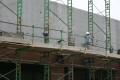 construction, masonry, brick, layer, mortar, trowel, scaffold