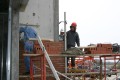 construction, masonry, brick, layer, mortar, trowel, scaffold