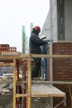 construction, masonry, brick, layer, mortar, trowel, scaffold