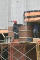 construction, masonry, brick, layer, mortar, trowel, scaffold