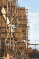 construction, masonry, brick, layer, mortar, trowel, scaffold