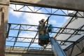 construction, tilt-up construction, tiltwall,panel, braces, steel, metal, joists, beams, crane