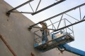 construction, tilt-up construction, tiltwall,panel, braces, steel, metal, joists, beams, crane