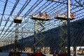 construction, tilt-up construction, tiltwall,panel, braces, steel, metal, joists, beams, crane