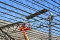 construction, tilt-up construction, tiltwall,panel, braces, steel, metal, joists, beams, crane