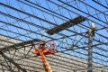 construction, tilt-up construction, tiltwall,panel, braces, steel, metal, joists, beams, crane