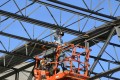 construction, tilt-up construction, tiltwall,panel, braces, steel, metal, joists, beams, crane